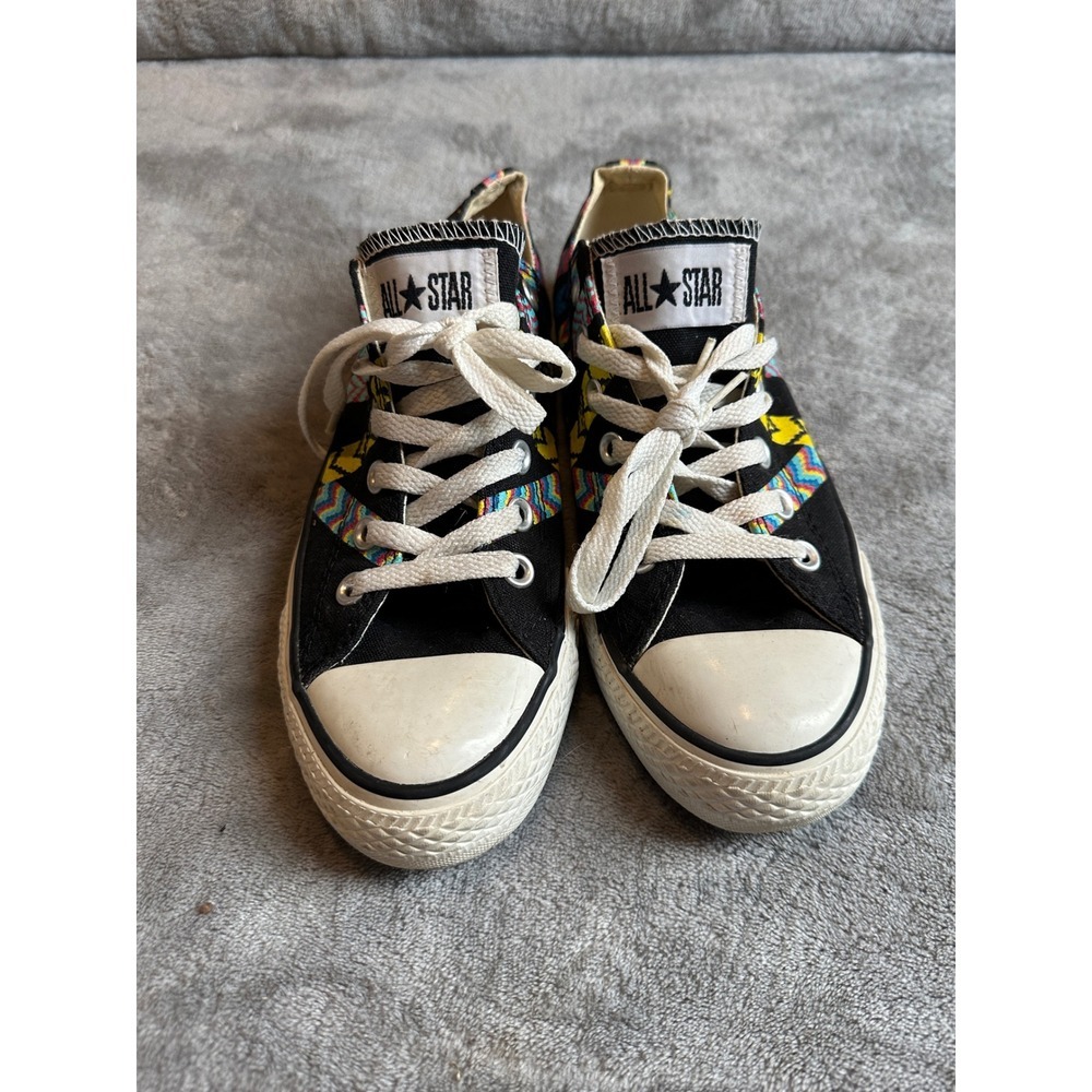 Converse All Star‎ Low Top Chevron Sneakers Black Multi Womens Shoes